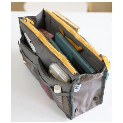 [Australia] - Handbag Pouch Bag in Bag Organiser Insert Organizer Tidy Travel Cosmetic Pocket,Gray 