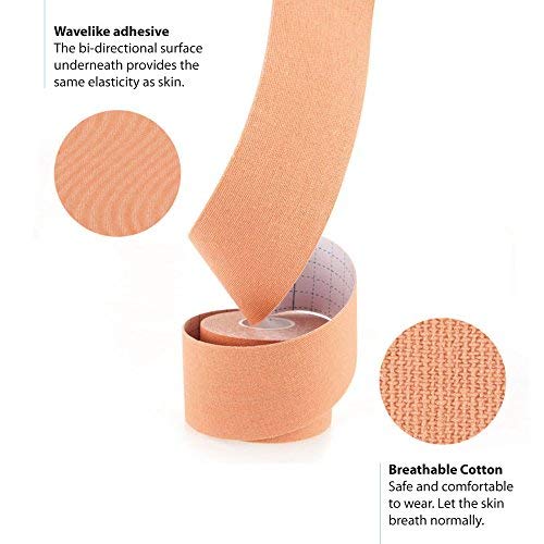 [Australia] - 3-Pack Kinesiology Tape Pro Athletic Sports. Knee, Ankle, Muscle, Kinetic Sport Dynamic, Physical Therapy. Strong-Rock Breathable h2o Resist Cotton.Roll,Uncut,2in x 16.4ft.Bulk k Black 