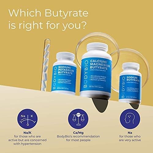 [Australia] - BodyBio POSTBIOTIC - Butyrate Supplement | Butyric Acid + Sodium | Highly Bioavailable | No Fillers | No Additives | Vegetarian-Friendly | 60 Capsules, White 60 Count (Pack of 1) 