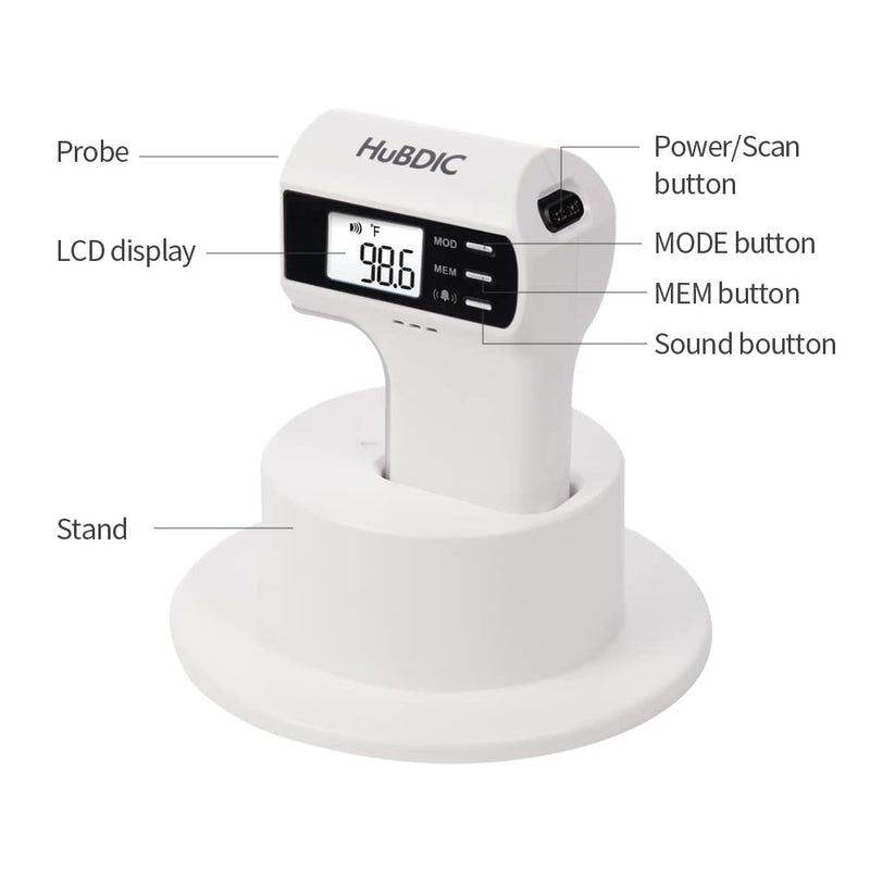 [Australia] - HuBDIC Medical Grade Infrared Non-Contact Thermometer │Made in S. Korea│ LCD Display, Instant Read │Thermometer for Adults, Kids, Toddlers, Infants, and Babies (Black) Black 