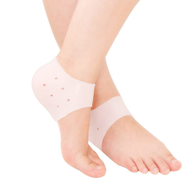 [Australia] - 6 Pairs Gel Heel Covers Relieves Pain Heel Sleeves Moisturizing Heel Protectors Breathable Heel Cushions Prevent Dry Cracking 