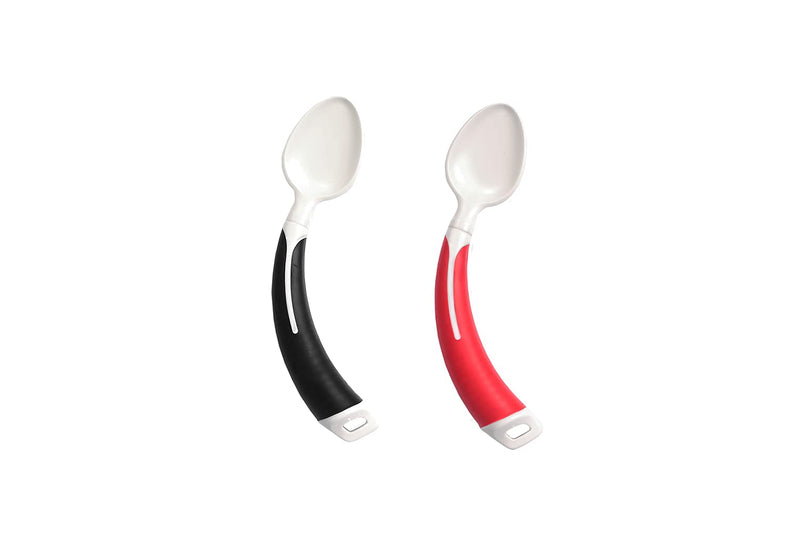 [Australia] - Curved Cutlery - Adult Eating Aid - Curved Fork Or Spoon Available Left Hand Or Right Hand and in Black Or Red (Right Hand Spoon, Black) Right Hand Spoon 