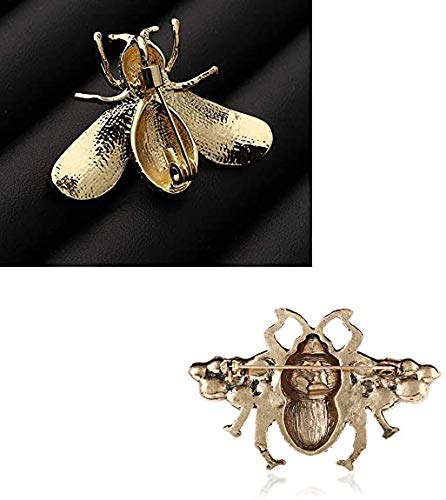 [Australia] - VIEEL 2 Pack Rhinestone Pearl Bee Brooch Pins Honey Bee Pendant/Brooch Fashion Crystal Insect Pins Golden or Silvery for Women Gold+Red 