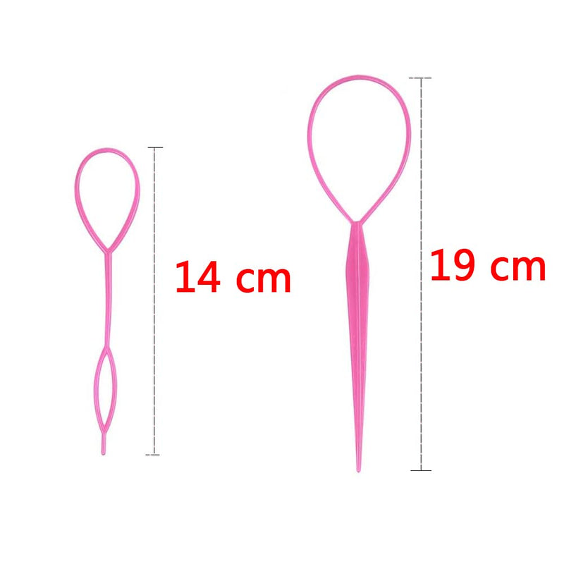 [Australia] - Hair Braiding Tool,Ponytail Holders,Topsy Tail Hair Tool, 8pcs Hair Braiding Tool Topsy Tail Loop French Braid Loop Tool Topsy Tail Kit, 4 Colors 