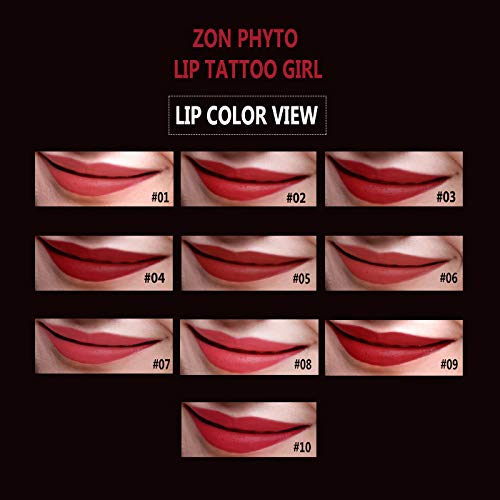 [Australia] - ZONPHYTO Lip tattoo girl 0.2fl.oz/6.2ml Smooth velvet lip tattoo, lip stain, lip tint matt finish with strawberries and polyphenols Made in Korea (07. Happy Spring - Pink) 