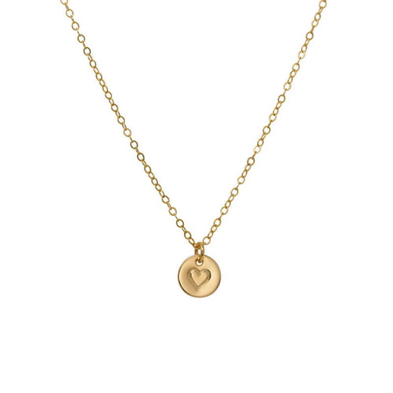 [Australia] - StyledU Small and Sweet Heart Necklace, Delicate 14k Gold Filled Engraved Heart Pendant Necklace 16” Chain, Love the Mini Heart Necklace, for a Loved One or Friend 