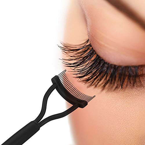 [Australia] - 2 Pcs Eyelash Comb 17IF Makeup Mascara Separator Metal Teeth eyelashes Definer with Comb Cover for Women Mascara applicator Brushes Tool 