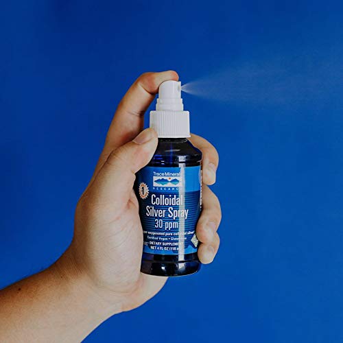 [Australia] - Trace Minerals Research Vegan Colloidal Silver Spray, Bio-Active Silver Hydrosol Liquid Mineral Supplement, Certified Organic, Natural & Pure, 30 PPM, 4 fl. oz, - CLSSP01 