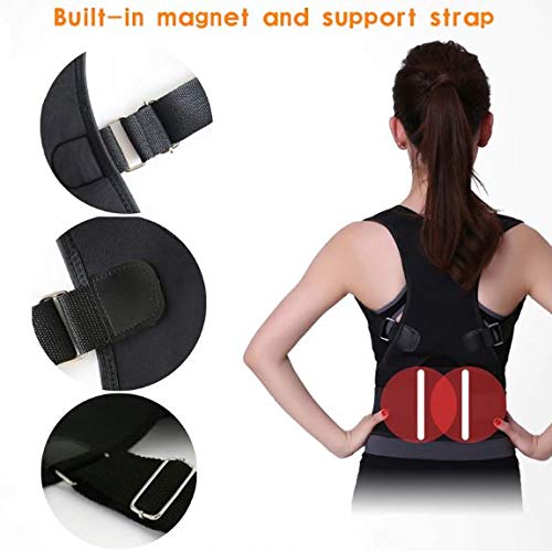 [Australia] - Fully Adjustable Magnetic Orthopedic Back Brace Posture Corrector For Men Women w Lumbar Support Belt -Shoulder, Neck, Upper Lower Back Pain Relief- Best Straightener Trainer Improves Upright Stance L Magnet Large (Pack of 1) 
