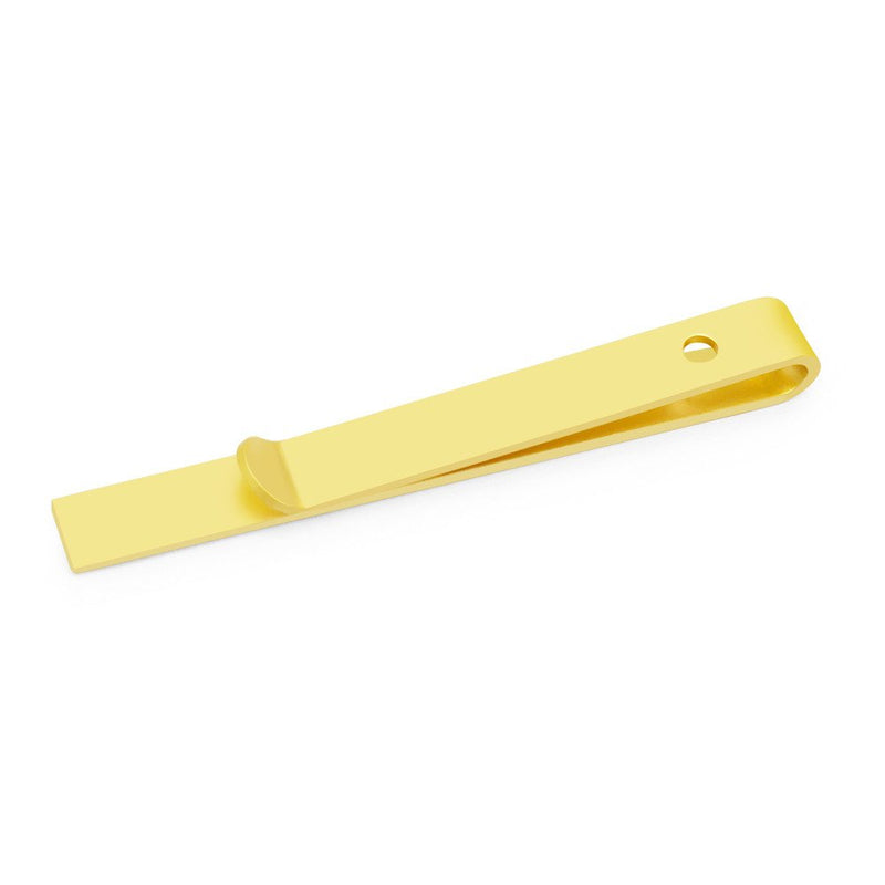 [Australia] - HONEY BEAR Mens Tie Clip Bar Steel for Normal Size Tie Business Wedding Gift 5.4cm Matte gold 