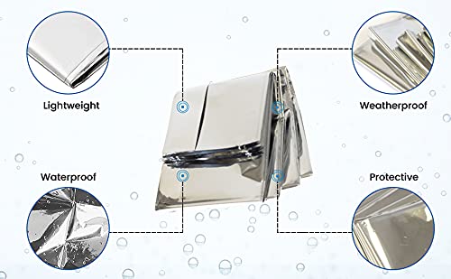 [Australia] - Primacare CB-6841 Emergency Foil Mylar Thermal Blankets, First Aid Space Blanket for Outdoors, Hiking, Survival, 52" x 84" 
