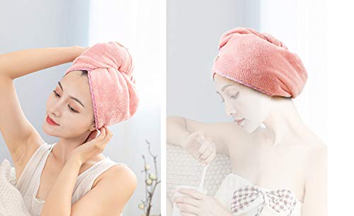 [Australia] - Hooshion Thickened Coral Velvet Dry Hair Cap Absorbent Quick-drying Hair Cap Bag Turban Dry Hair Towel Shower Cap Microfiber 