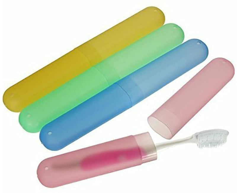 [Australia] - BN Pack of 5 Toothbrush Case, Transparent Colourful Candy Coloured Travel Toothbrush Box Toothbrush Cover Case for Travel Camping School 