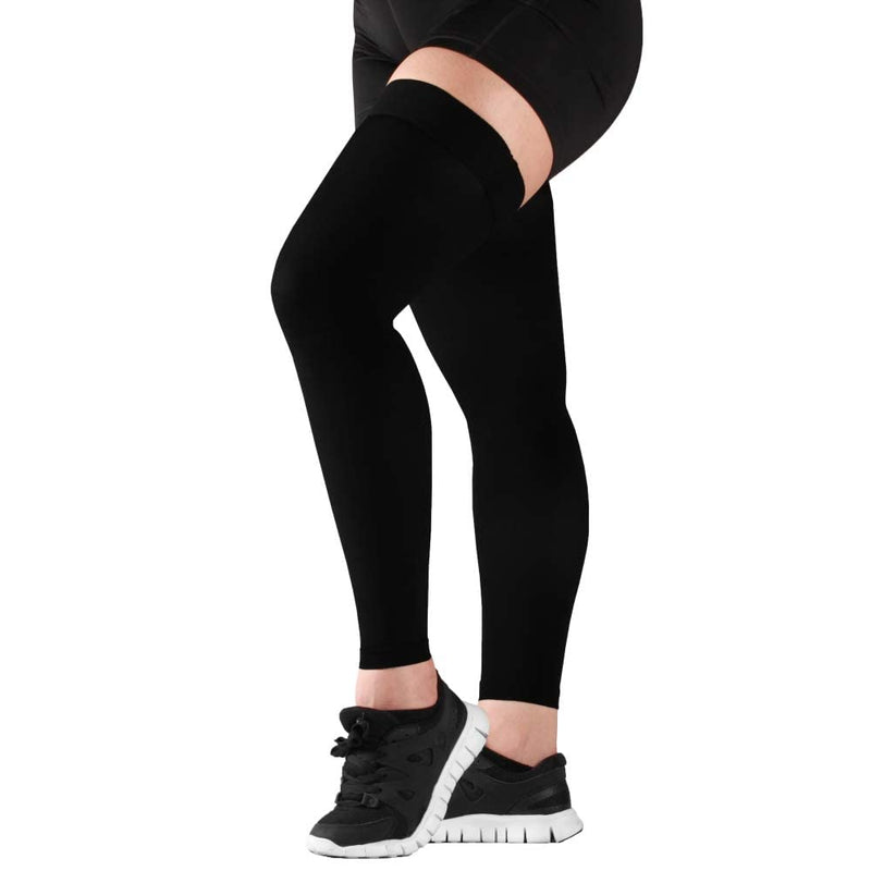 [Australia] - 3XL Mojo Compression Stockings 20-30mmHg Thigh Leg Sleeve Firm Opaque Graduated Medical Support Hose Black XXXL 3X-Large 