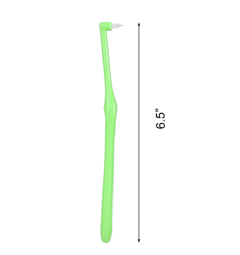 [Australia] - 2pcs Interspace Toothbrush Soft Trim Single Tufted Wisdom Toothbrush for Detail Cleaning and Orthodontic Braces (Green and Blue) 