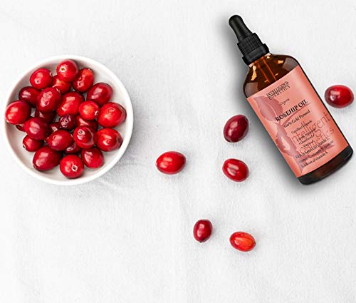 [Australia] - Rosehip Oil 100% Cold Pressed Pure Certified Organic Oil 100ml Best Known Facial Oil with Vitamin E, Vitamin C, B-carotene and a Form of Vitamin A 