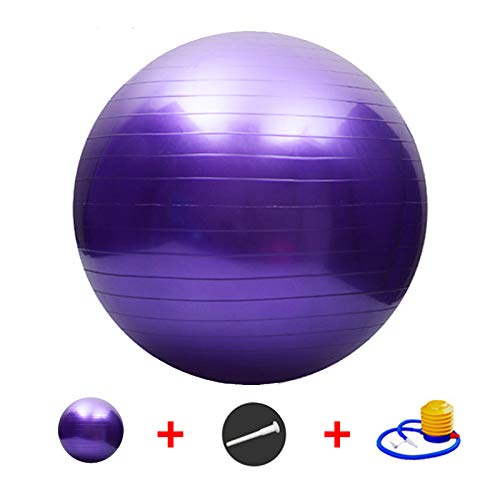 [Australia] - Fortitude Sports Swiss Ball 55cm | Exercise Ball With Pump For Yoga, Fitness, Pilates, Balance, Gym | Anti Burst, Anti Slip Blue 