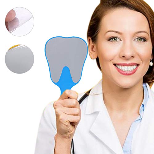 [Australia] - Dental Mirror, Teeth Inspection Mirror, Dentist Oral Hygiene Mouth Mirror, Plastic Handle Dental Care Hand Mirror Tool, Fashionable Cute Tooth Mirror for Dental Clinics (Blue) 