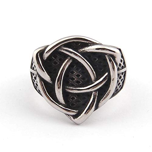 [Australia] - Gungneer Irish Celtic Interwoven Triquetra Knot Ring Stainless Steel Protection Love Jewelry Accessories Men Women 13 