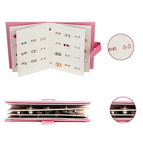 [Australia] - L'cattie Earring Organizer Book Creative Earring Holder Portable Travel Jewelry Storage Boxes (Pink, one Size) Pink 