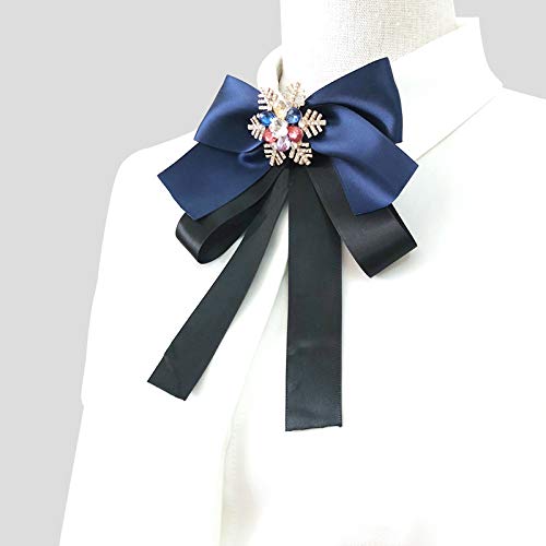 [Australia] - JustMyDress Christmas Snowflake Brooches Pin Bow for Women Girls Brooches Pre-Tied Bowknot JW58 Olive Green 