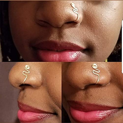 [Australia] - Wishangol African Nose Cuff, Nose Cuff Non Piercing, gold nose cuff, Fake Nose ring, Clip on Nose Ring for Women Men 