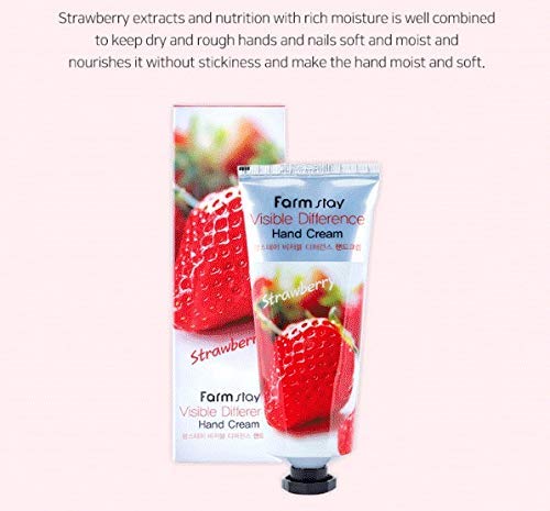 [Australia] - SoltreeBundle 2pcs Set Visible Difference Hand Cream 100ml / 3.52oz, with SoltreeBundle Natural Hemp Paper 50pcs -Korean Beauty Skincare Best (Strawberry & Collagen) Strawberry & Collagen 