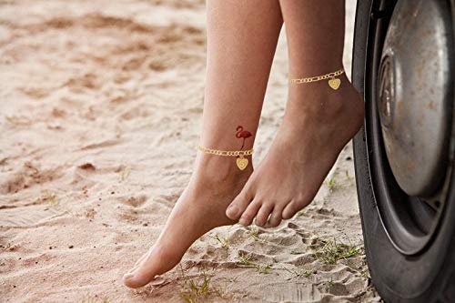 [Australia] - Initial Ankle Bracelets for Women, Heart Anklet with Initials Letter Charm Anklets for Women, Cute 14K Gold Plated A-Z Foot Jewelry Anklets for Teens Girls N 