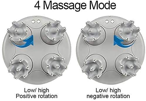 [Australia] - Electric Scalp Head Massager with 4 Removable Heads Attachments for Stimulating Hair Growth, Deep Clean & Stress Release, Waterproof Portable Massager for Head Neck Body 