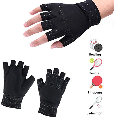 [Australia] - Chargen Arthritis Gloves Compression Gloves Fingerless Gloves Magnetic Anti-Arthritis Therapeutic Therapy Fingerless Gloves Relief Hand Pain Relief Heal Joints Relief (Black) Black 