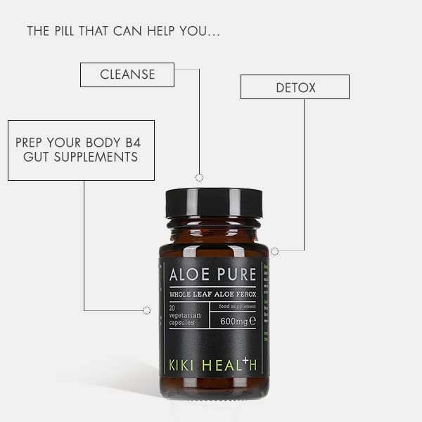 [Australia] - KIKI HEALTH Aloe Pure Capsules- | 20 Vegan Capsules | 10 Months Supply | Colon Cleanse, Digestion Support, Natural Soother 