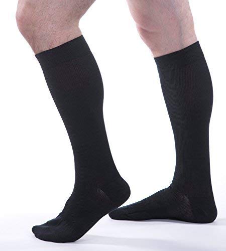[Australia] - Allegro Unisex 15-20 mmHg Essential 107 Cotton Compression Support Sock, Comfortable Support Garments Black Medium 