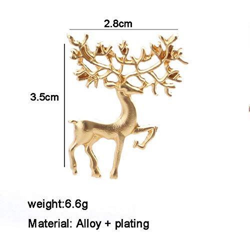 [Australia] - TseanYi Fashion Animal Alloy Brooch Pin Christmas Elk Vintage Frosted Breastpin Gold Clothes Pin Jewelry Gifts for Men and Women 