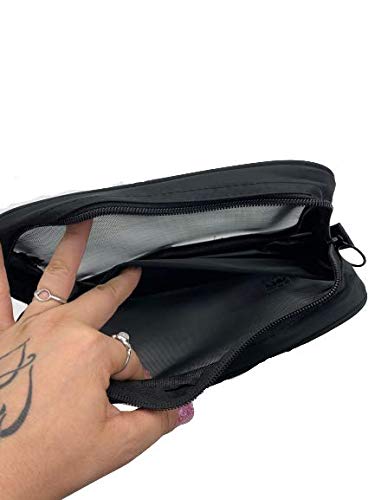 [Australia] - GBS Black Travel Toiletry Mesh Bag with Zipper - Accessory Organizer - Great For All Your Travel Essentials,Creams, Balms, Toothbrush 