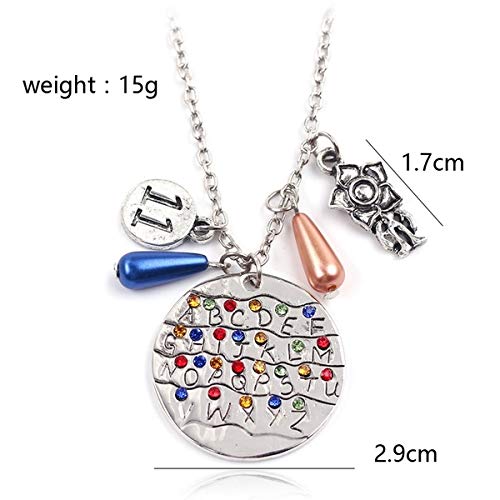 [Australia] - Stranger Things Necklace with Lucky Charms in Velvet Gift Pouch Holiday Season Christmas Gift Best Suited for Kids Teenagers Adults 