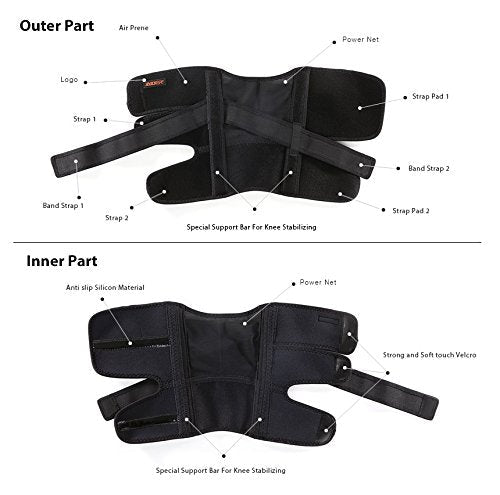 [Australia] - AIDER Compression Knee Brace Type 3 - Knee Arthritis, Adjustable Compression Brace, Breathable Neoprene, Relieves LCL, Medical Supplies Equipment Knee sleeves for exercise like climbing, tennis(Right) Right 