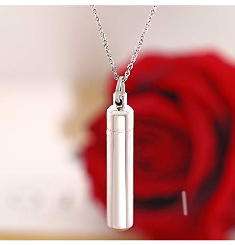 [Australia] - Jude Jewelers Stainless Steel Cone Shaped Perfum Ash Memorial Cremation Keepsake Holder Pendant Necklace Cylinder 