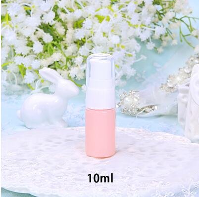 [Australia] - 6 Pack Empty 10ml Plastic Pump Bottles Cream Shampoo Lotion Pump Bottle Refillable Sample Travel Bottles Toiletries Liquid Container Jar Pot Vial for Cosmetic Make-up (Pink) Pink 