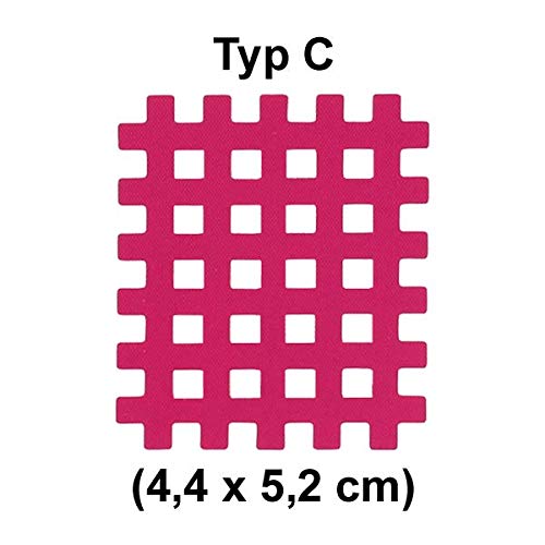 [Australia] - AcuTop Type A,B,C Grid Tape, Acupuncture Plasters, Grid Plasters, Physio Tape, Lattice Tapes in Pink and Beige (Pink, Type C 40 Pieces) 