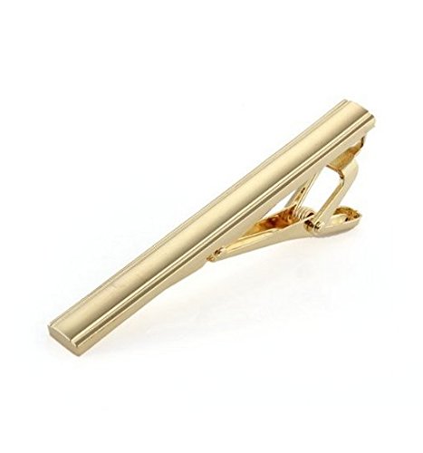 [Australia] - Wowlife Metal Tone Simple Necktie Tie Bar Clasp Clip Practical Decor (Gold) Gold 