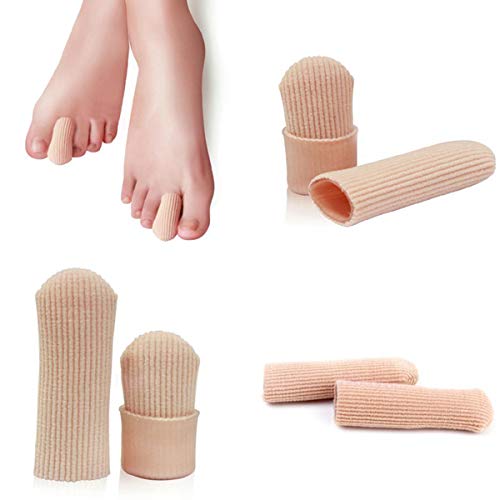 [Australia] - Makhry 4pcs Toe Protectors Gel Toe Caps Silicone Toe Covers Close Finger Toe Sleeve Tubes to Prevent Pain from Corn, Callus, Blisters 3 Size (S) Small (Pack of 4) 