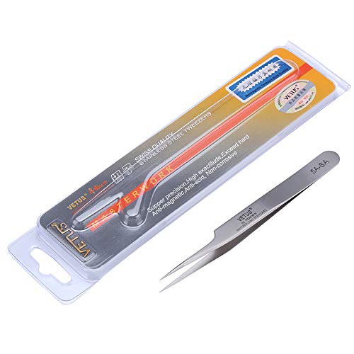 [Australia] - Vetus Tweezer Stainless Steel Non-magnetic Curved Pointed Tip Precision Eyelash Eyebrow Extensions Lashing Tool (5a-sa) 5a-sa 