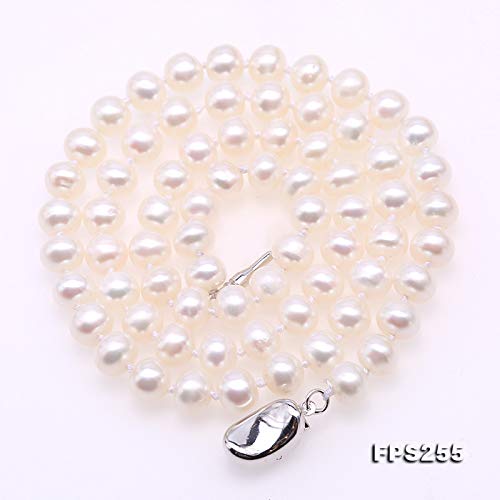 [Australia] - JYX Pearl Necklace Set AA+ 6-7mm Natural White Freshwater Cultured Pearl Necklace Bracelet and Earrings Set for Women 2 set E 