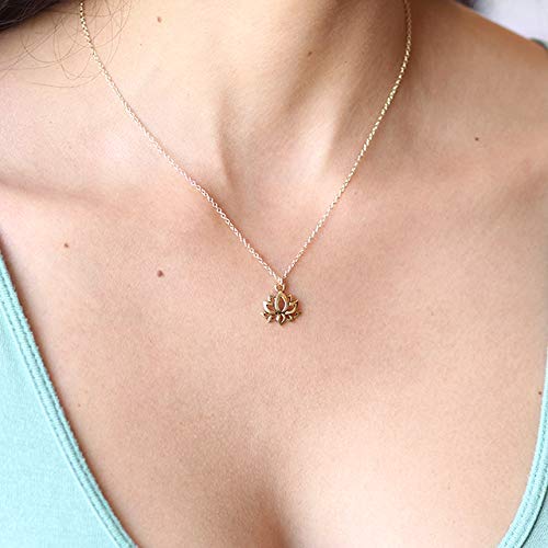 [Australia] - MAEMAE Spiritual Charms Necklaces, 14k Gold Filled Hope & Inspirational Jewelry 16-18" Lotus Flower 