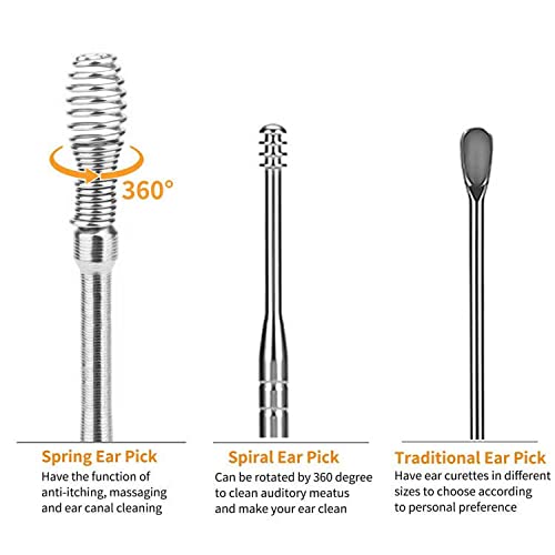 [Australia] - Ear Wax Remover,6 Pcs Premium Stainless Steel Ear Wax Removal Kit Ear Curette Ear Cleaner Tools for Children and Adult Earwax Removal Kit Cleaning Kit with Portable Bag (blue) blue 
