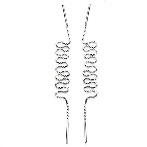 [Australia] - iszie jewellery Sterling Silver 15 cm Bar Threader pull Through Chain Earrings female boucles d'oreilles 
