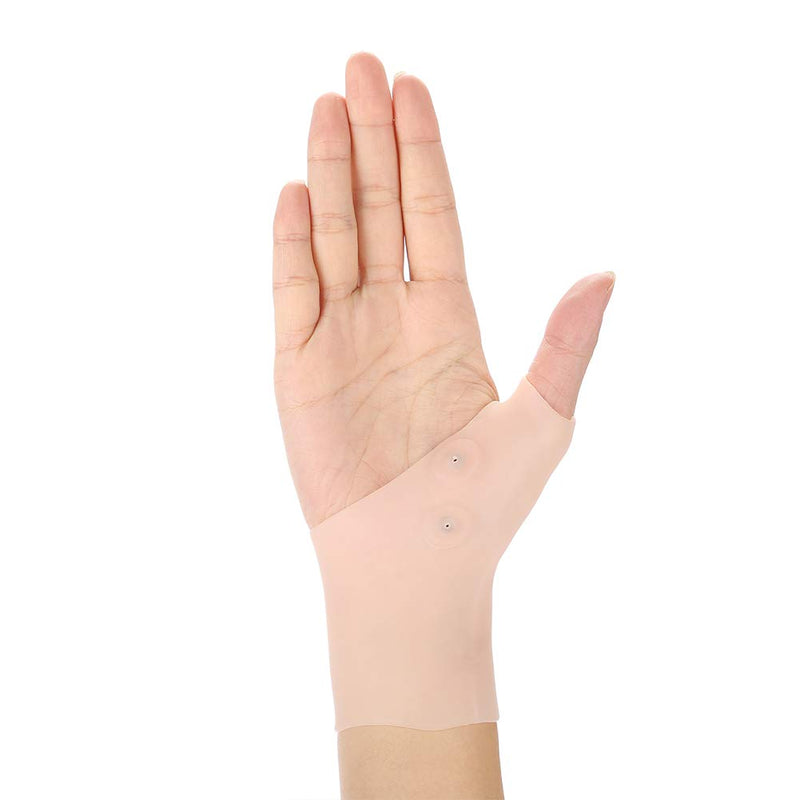 [Australia] - Gel Wrist Thumb Support - Magnetic Silicone Gel Glove Protector for Carpal Tunnel, Hand Tendonitis, Typing, Arthritis, Osteoarthritis & Rheumatoid Arthritis(Skin Tone) Skin Tone 