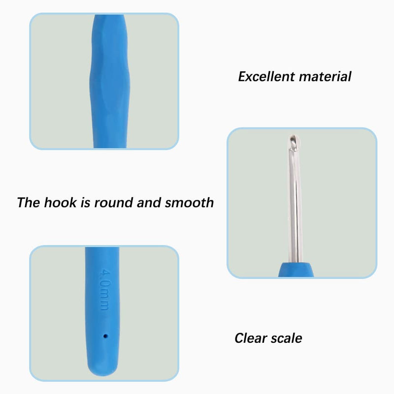[Australia] - Rochet Needle Set, 3 Pcs Multicolor Aluminum Knitting Needles, Crochet Hooks Set for Beginners or Professionals 