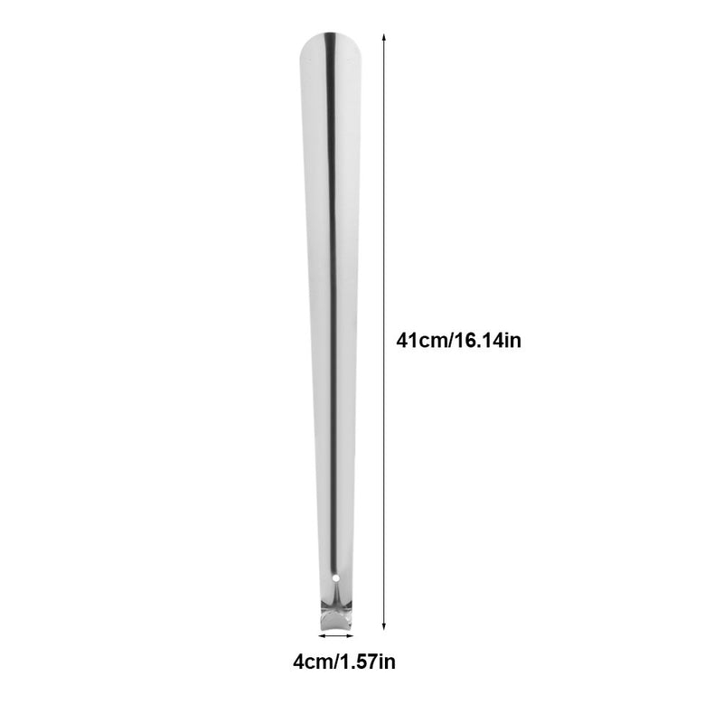 [Australia] - Professional Stainless Steel Shoe Horn Shiny Silver Metal Shoehorn with Comfort Grip for Seniors Elderly 41 X 4 cm 