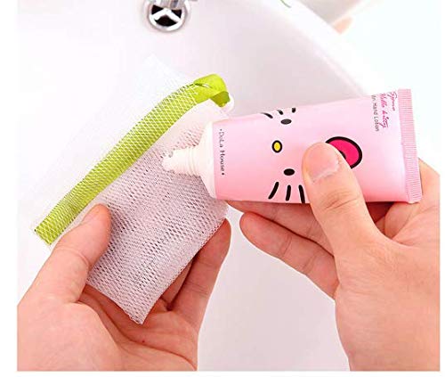 [Australia] - LASSUM 10PCS Double Layer Bubble Foam Net Exfoliating Mesh Soap Saver Pouch Drawstring Holder Bags Body Facial Cleaning Tool(Color Random) 